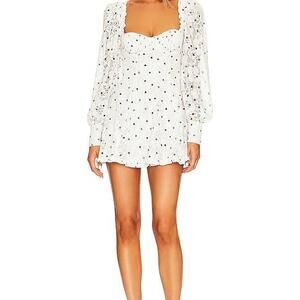 Donna Long Sleeve Mini Dress in White